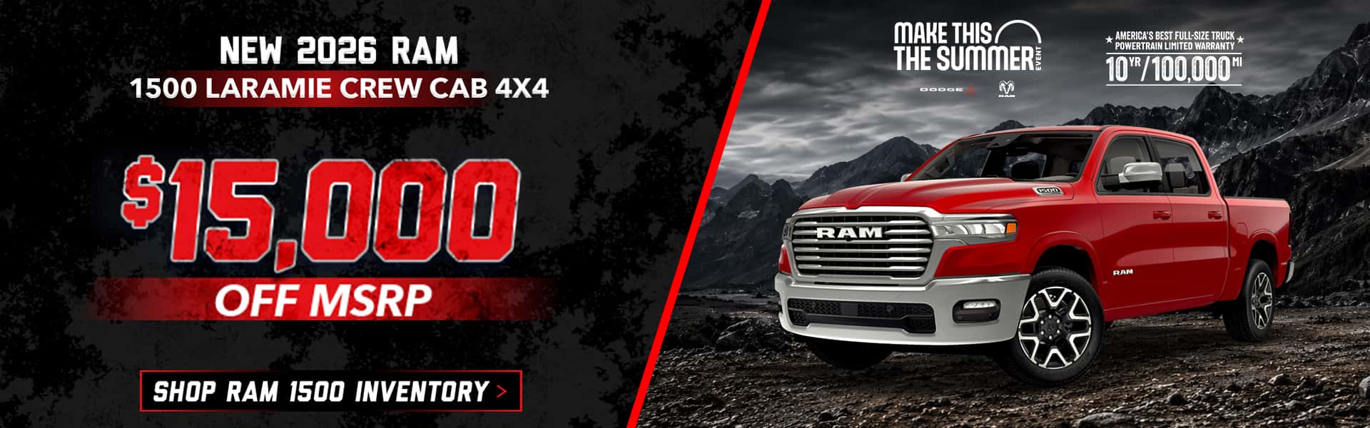 New 2026 Ram 1500 Laramie Crew Cab 4X4