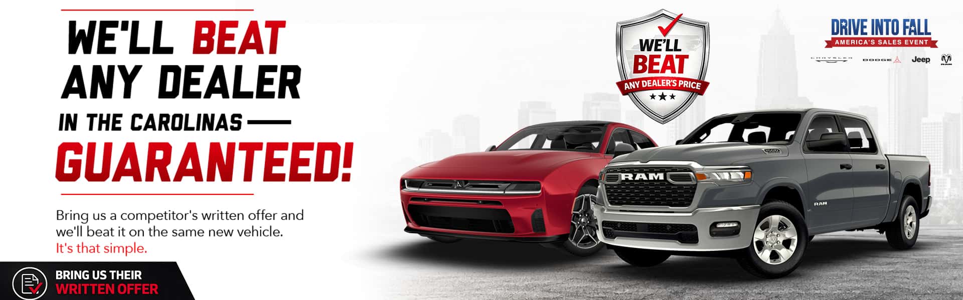 We'll Beat Any Dealer in the Carolinas — Guaranteed!