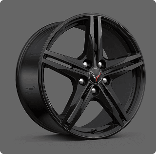 Gloss Black forged-aluminum wheels