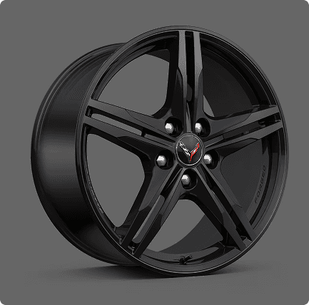 Gloss Black forged-aluminum wheels