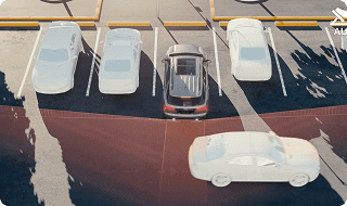 Reverse Automatic Braking combined with Rear Cross Traffic Braking