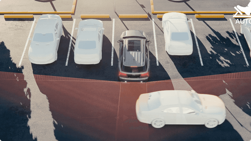 Reverse Automatic Braking combined with Rear Cross Traffic Braking