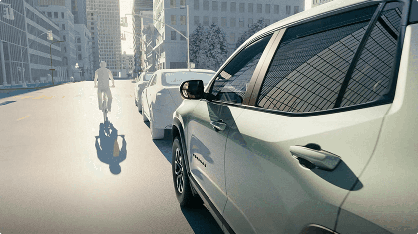 Reverse Automatic Braking combined with Rear Cross Traffic Braking