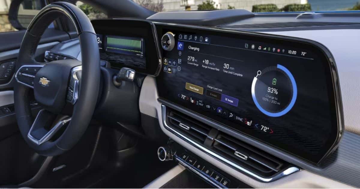 The 17.7-inch central touchscreen of the 2026 Chevrolet Equinox EV