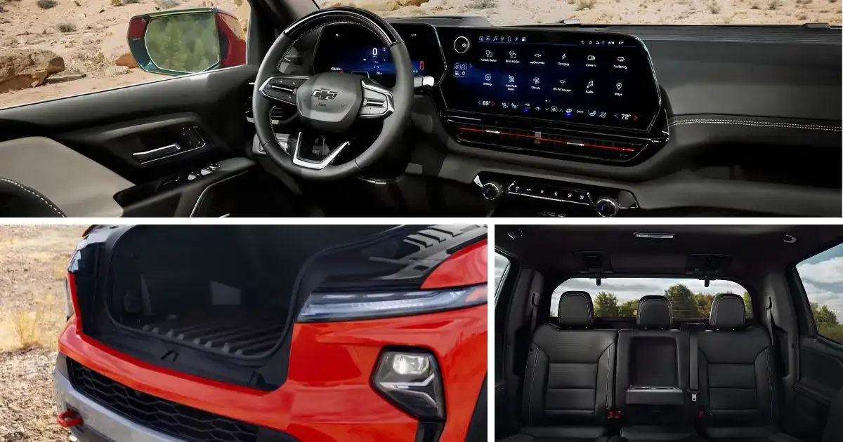 The spacious and tech-laden interior features of the 2026 Chevrolet Silverado EV