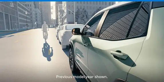 Side view of an Equinox detecting an approaching bicyclist