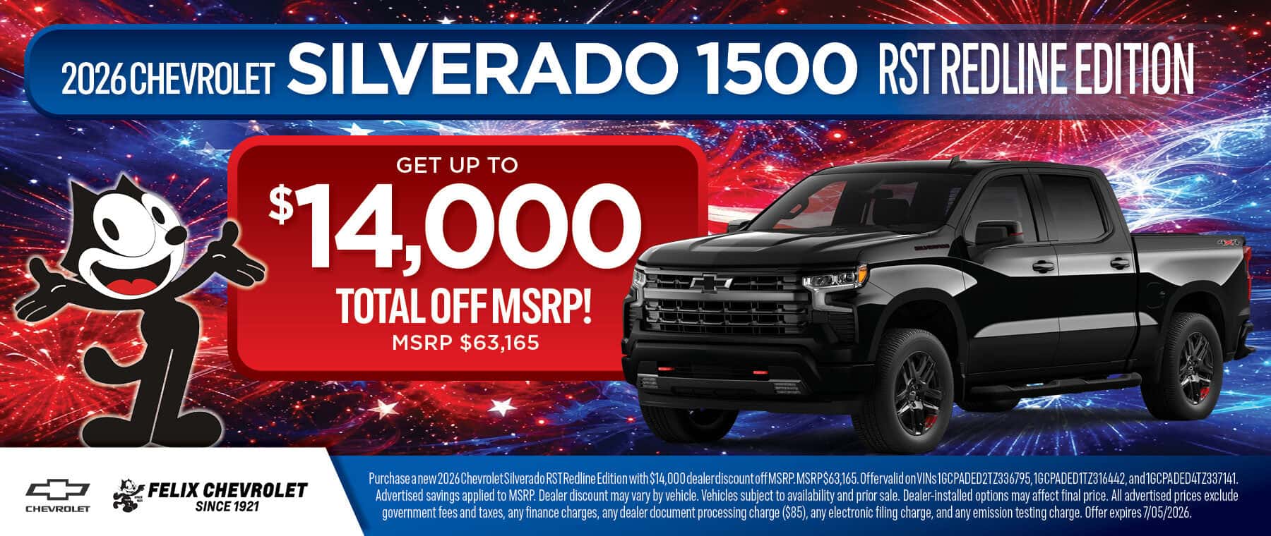 2026 Chevrolet Silverado 1500 RST Redline Edition July Special