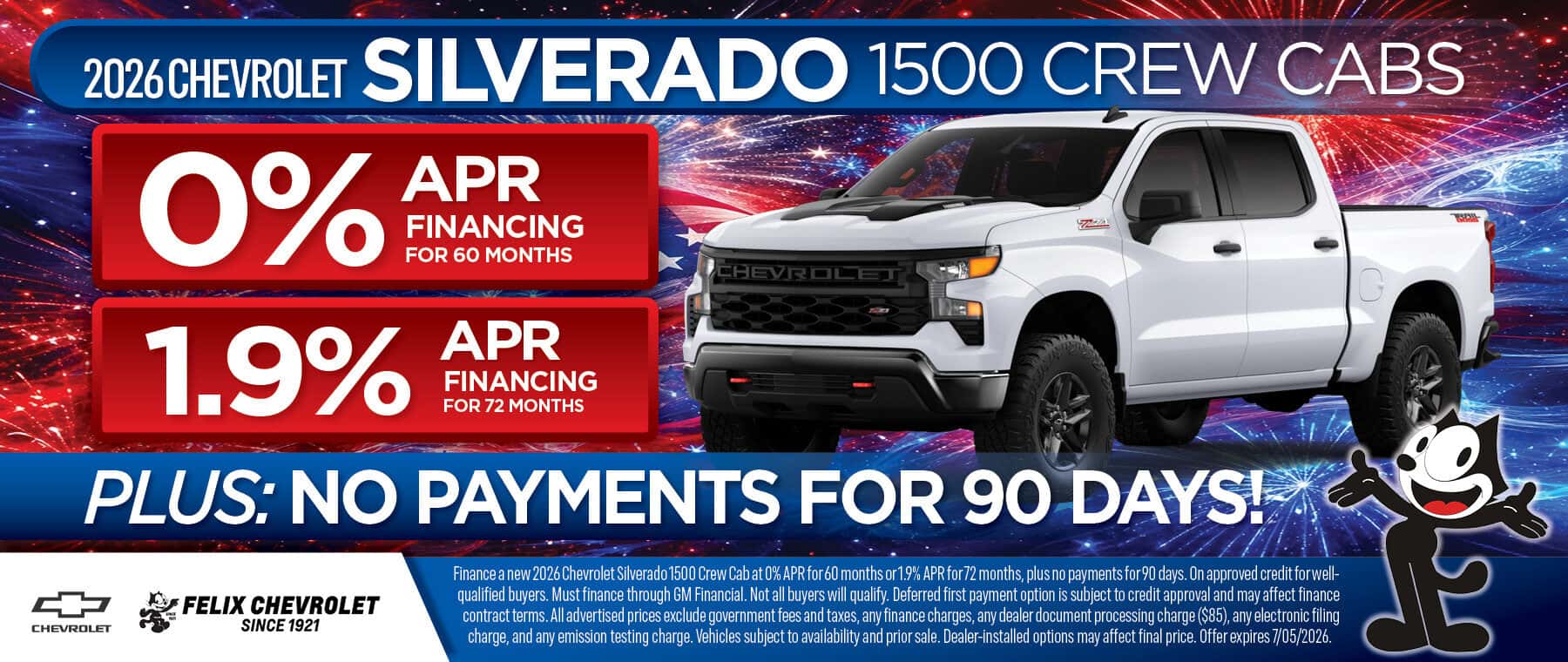 2026 Silverado 1500 Crew Cabs July Financing Special