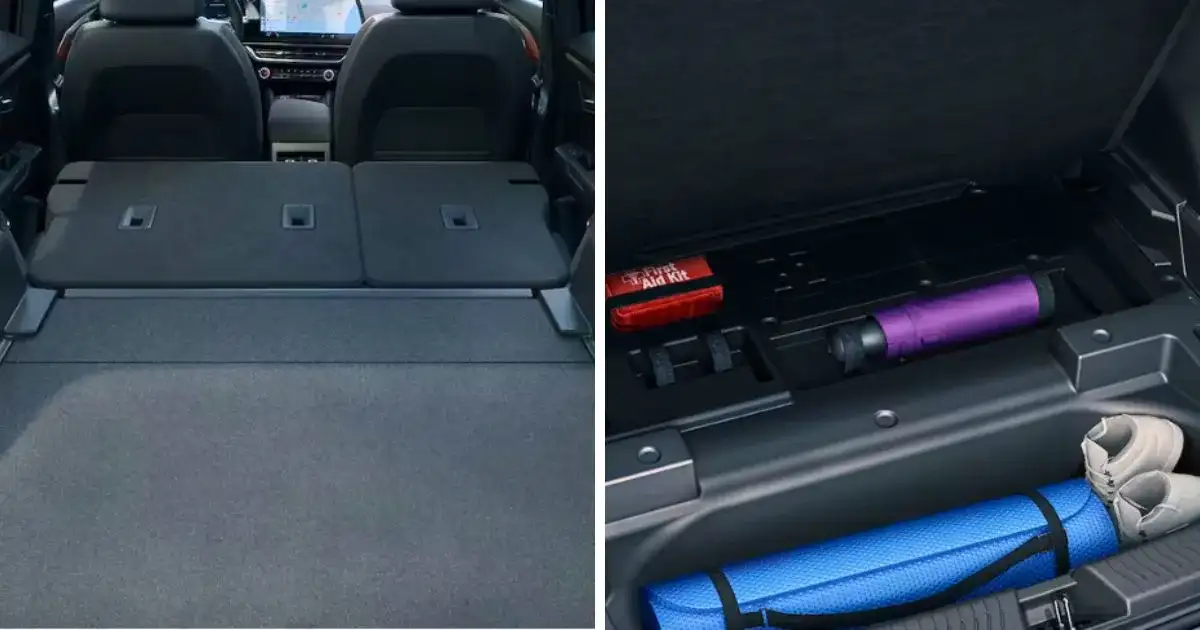The 2026 Chevrolet Equinox EV offers 57.2 cubic feet cargo volume and dual-height cargo floor