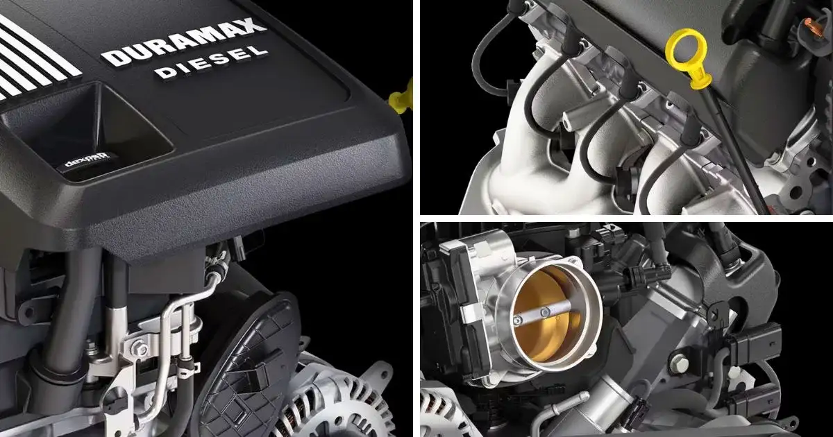The different engine options available for the 2026 Silverado 1500 trim levels