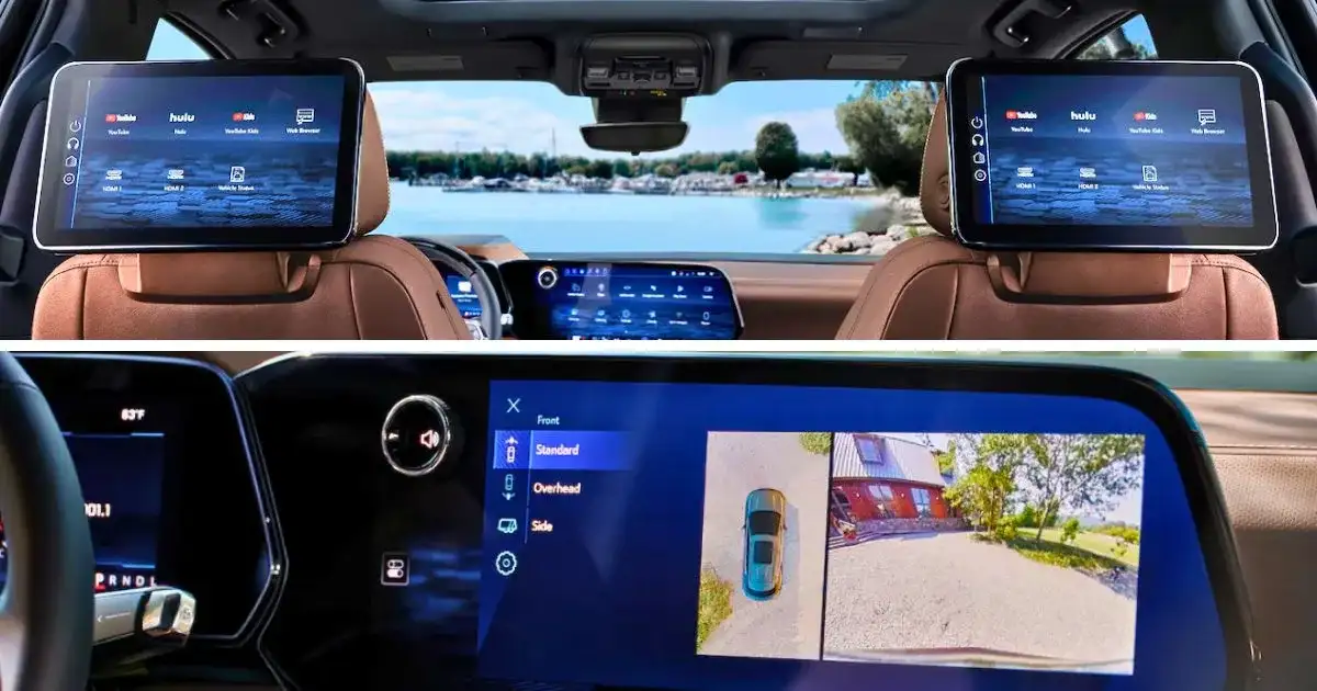 Available rear-seat entertainment screens and 14 camera views in the 2026 Chevrolet Suburban