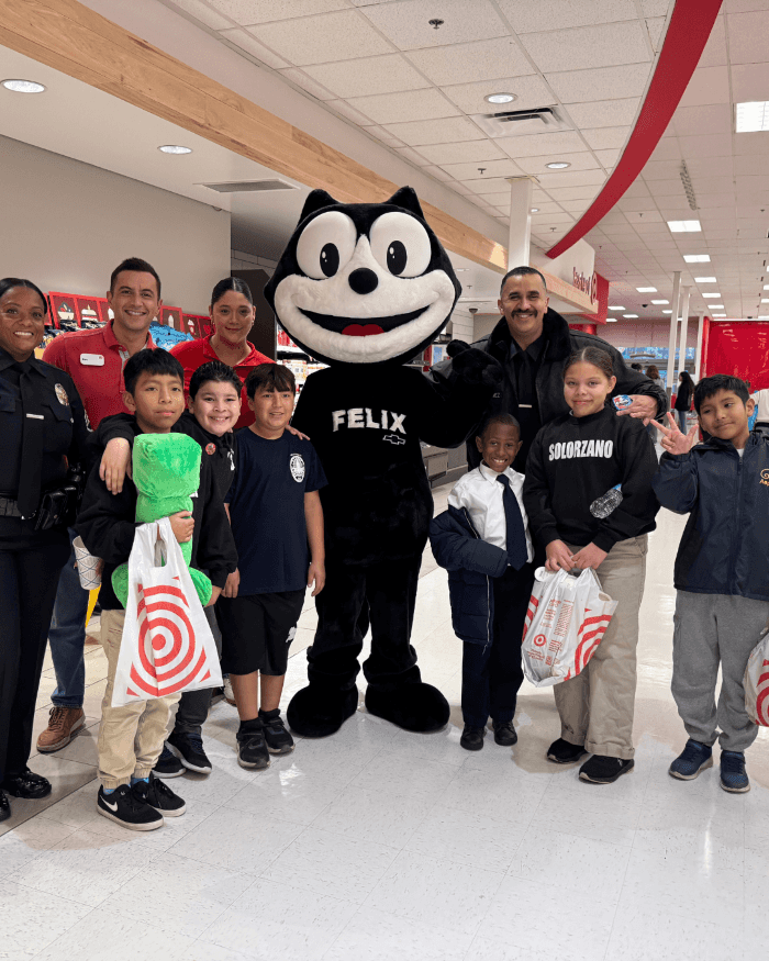 Felix the Cat with local children and community members at a Los Angeles Target event