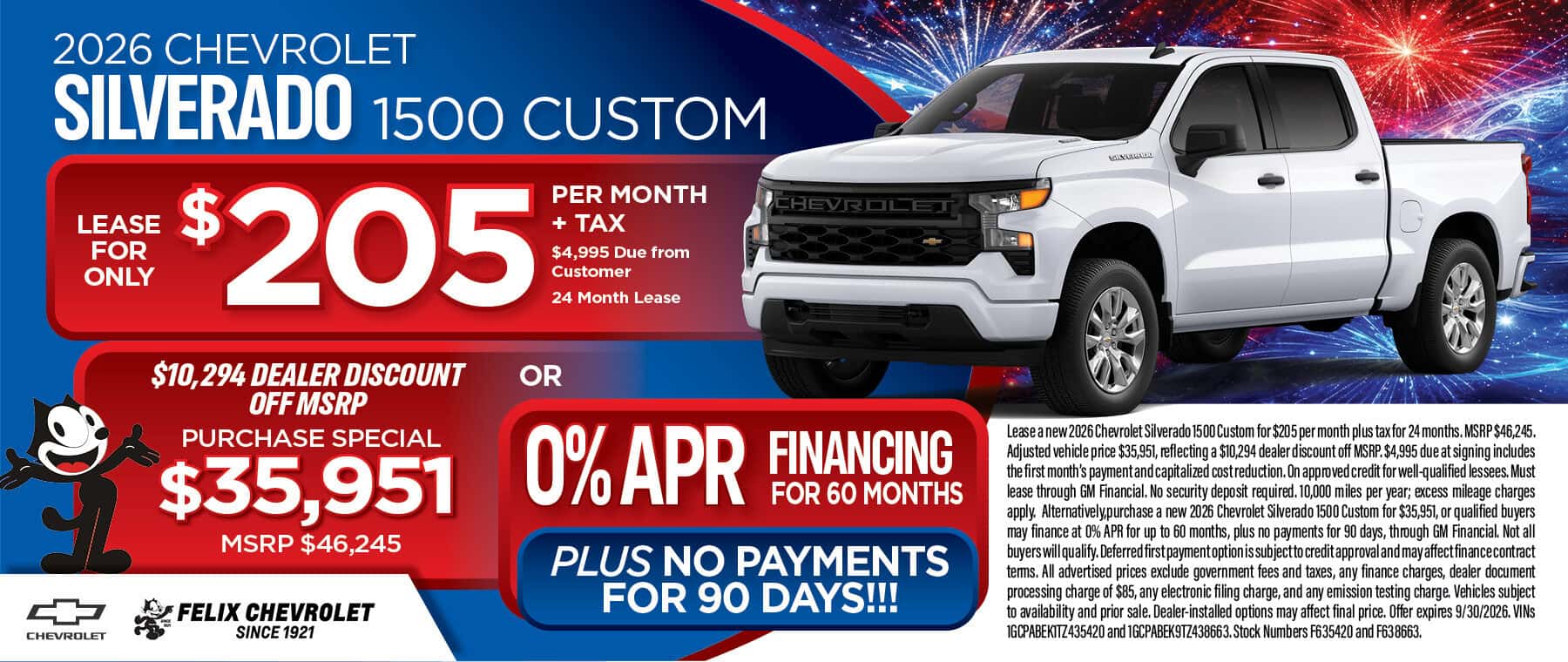 Silverado 1500 Custom September Offer