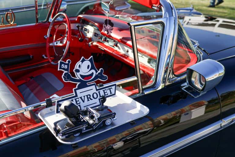 Classic Chevrolet interior displayed at the Felix Chevrolet Car Show