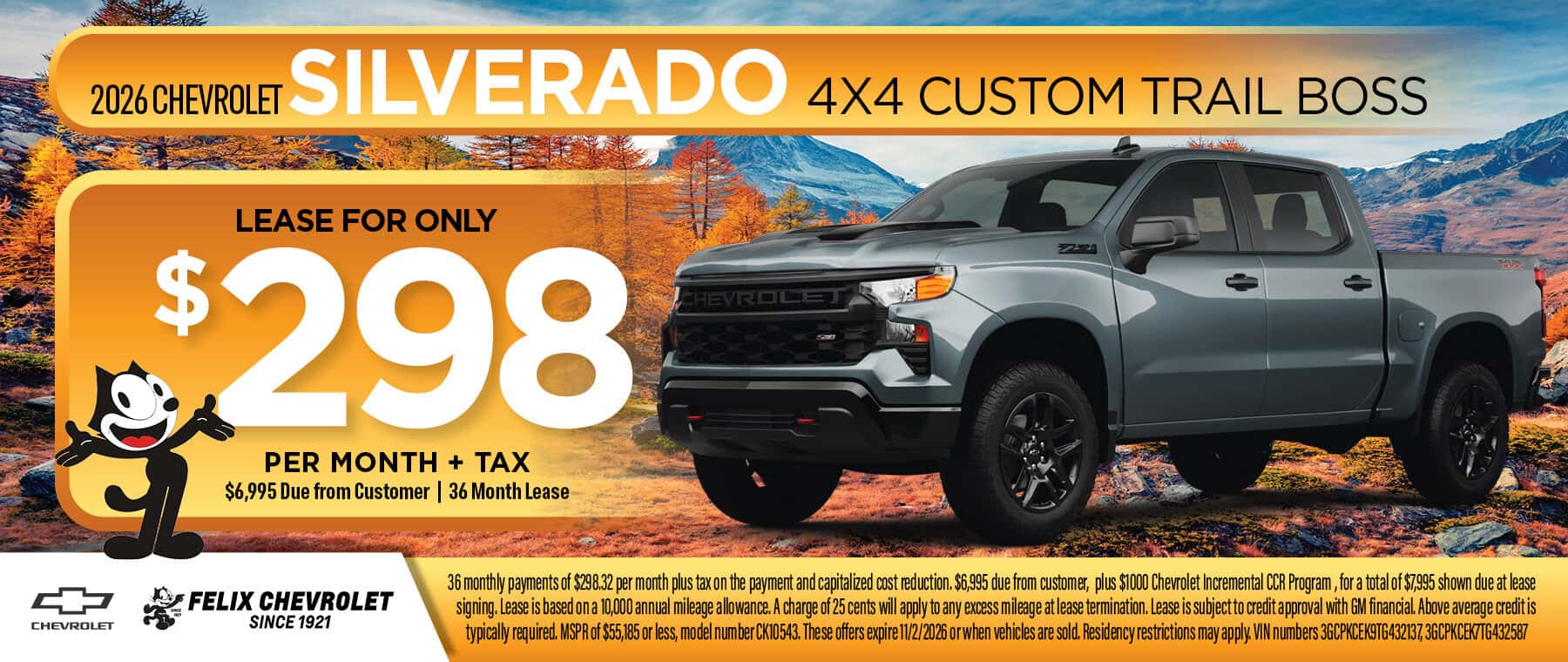 October Silverado 4x4 Custom Trail Boss