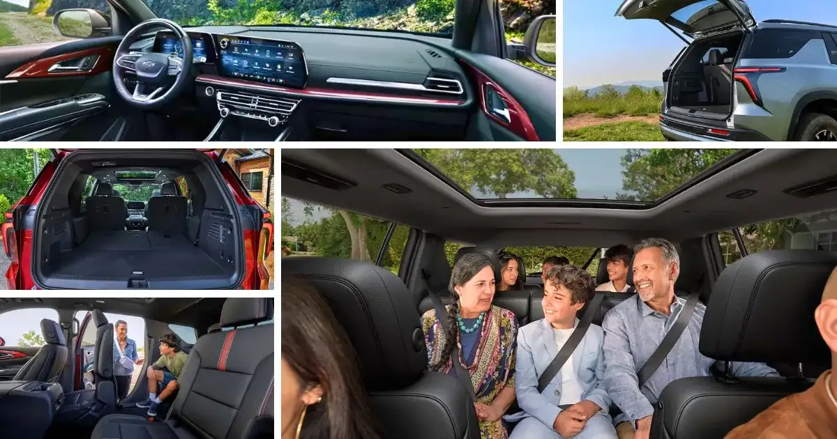 The family-friendly features of the 2026 Chevrolet Traverse: Flexible, easy-fold seating for up to 8 pax, best-in-class cargo, and autosense power liftgate