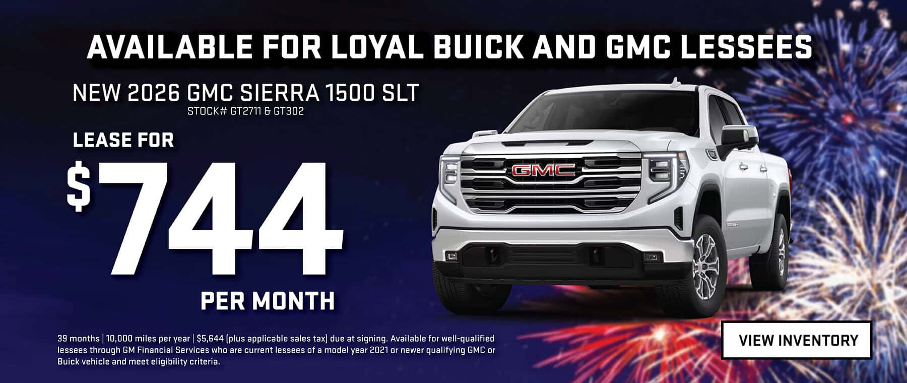 $744 per month lease on New 2026 GMC Sierra 1500 Trucks