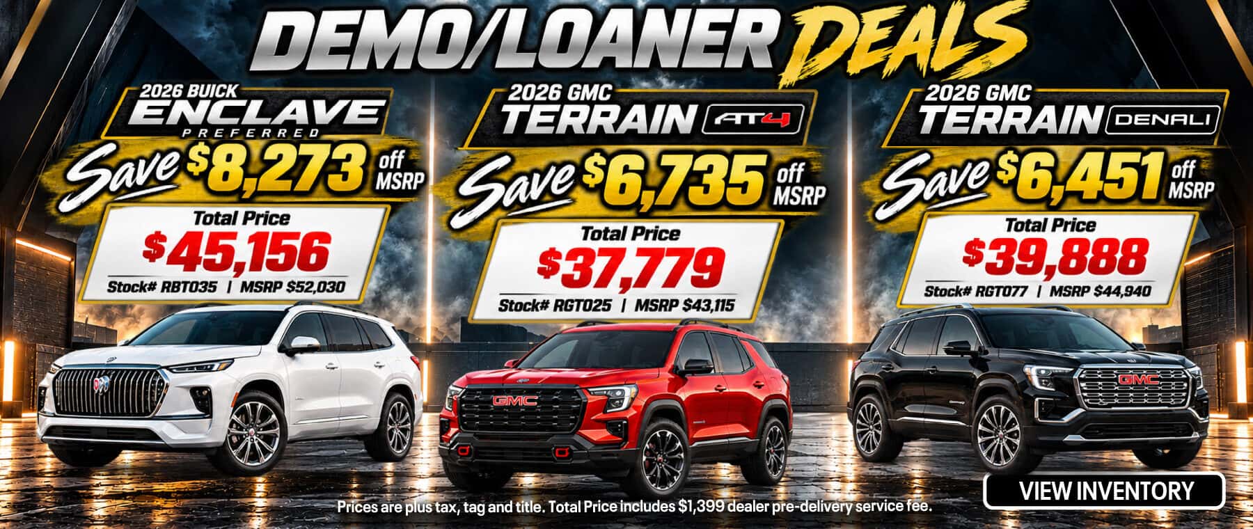 Demo/Loaner Savings on 2026 Buick Enclave and GMC Terrain SUVs