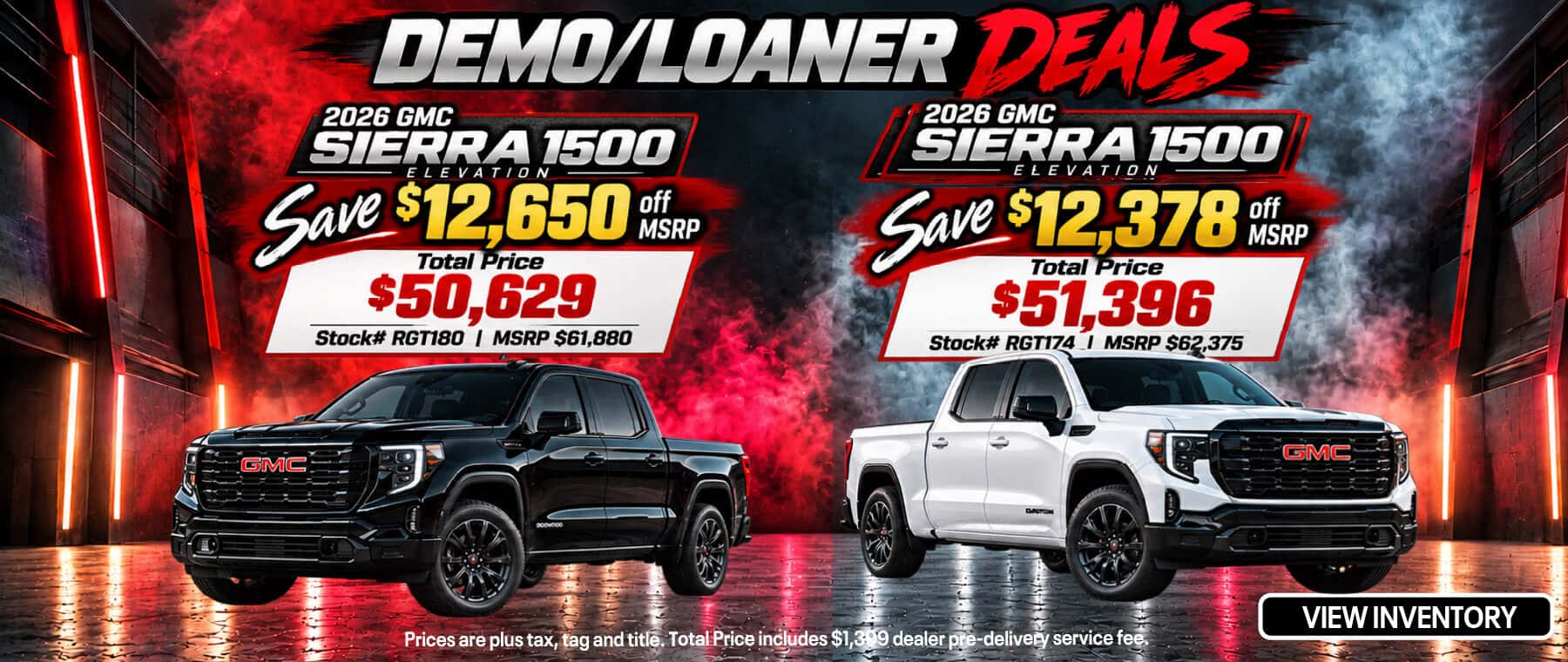 Demo/Loaner Savings on 2026 GMC Sierra 1500 Elevation Trucks