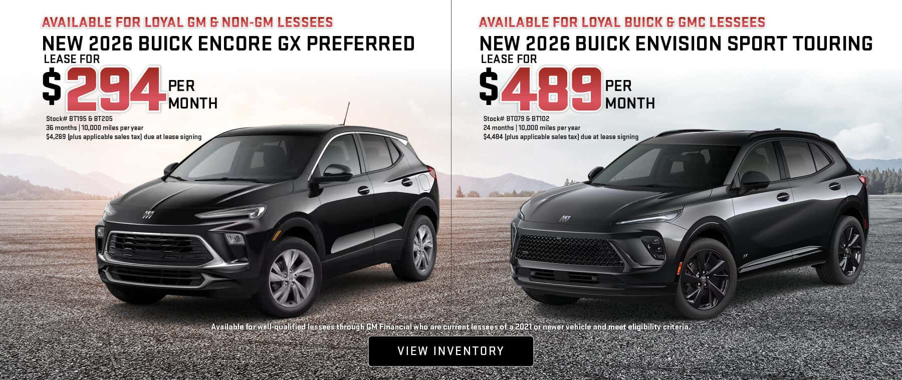 October Leases on New 2026 Buick Encore GX and Envision SUVs