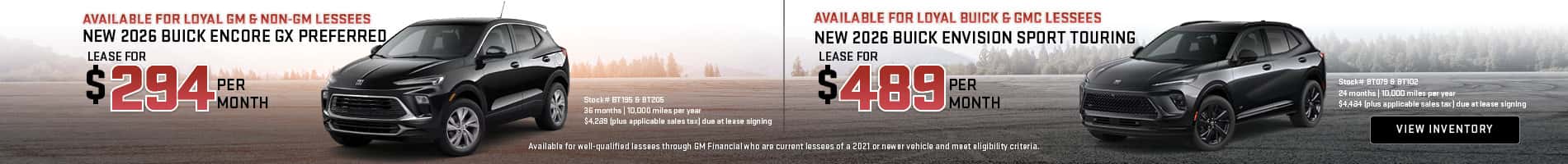 October Leases on New 2026 Buick Encore GX and Envision SUVs
