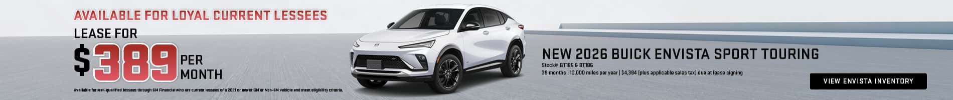 October Leases on New 2026 Buick Envista SUVs