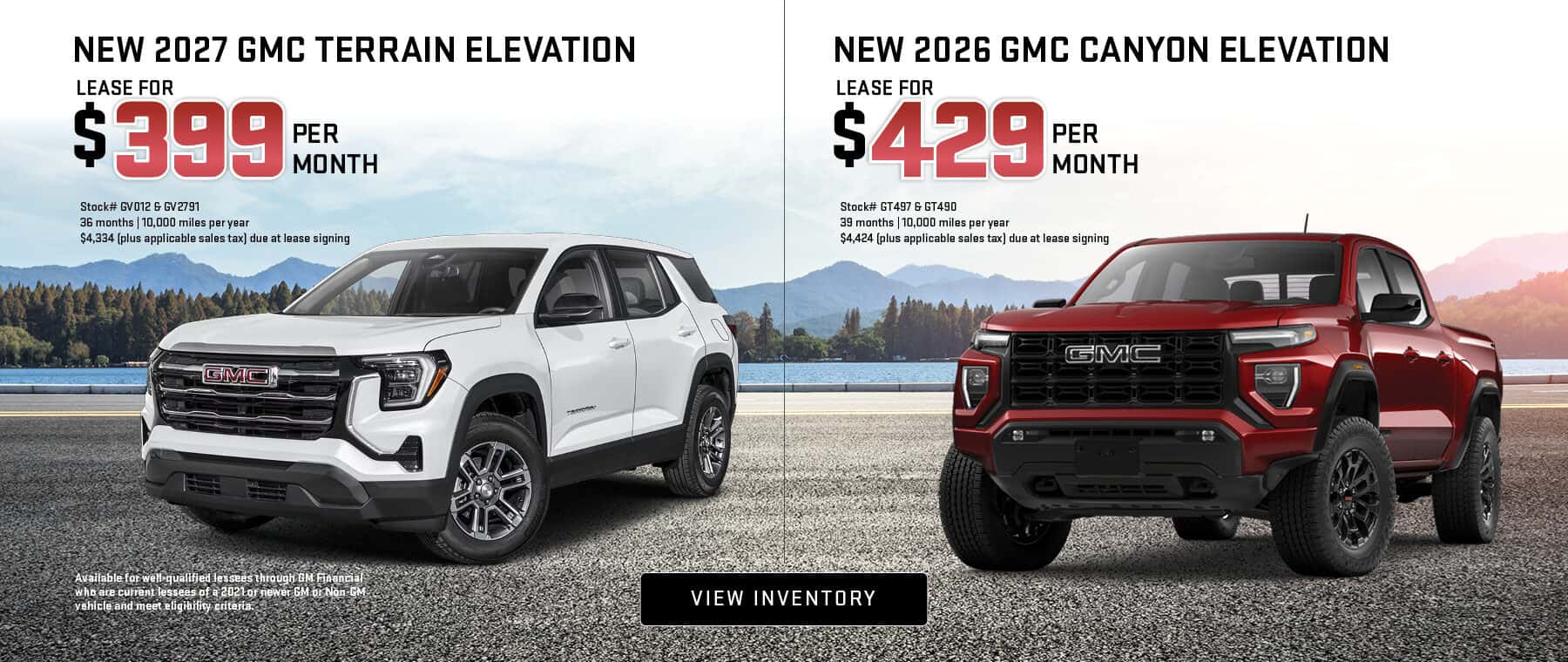 October Leases on New 2026 GMC Canyon Trucks and Terrain SUVs