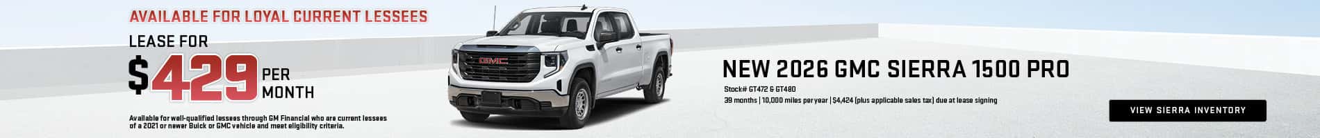 October Leases on New 2026 GMC Sierra 1500 Trucks