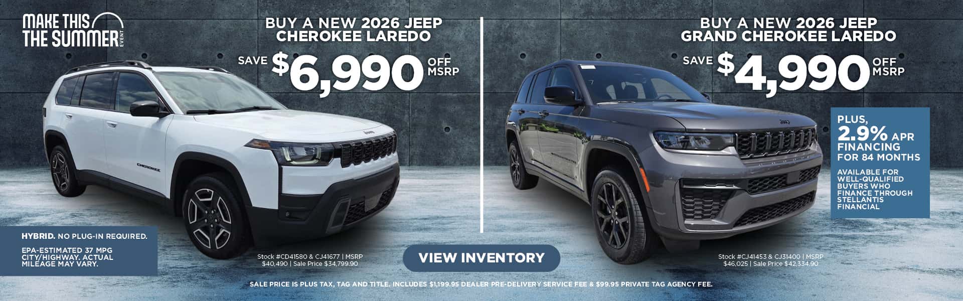 June Savings on New 2026 Jeep Cherokee and Grand Cherokee SUVs
