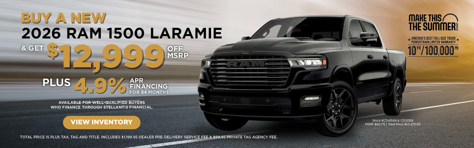 June Savings and APR offers on New 2026 RAM 1500 Trucks
