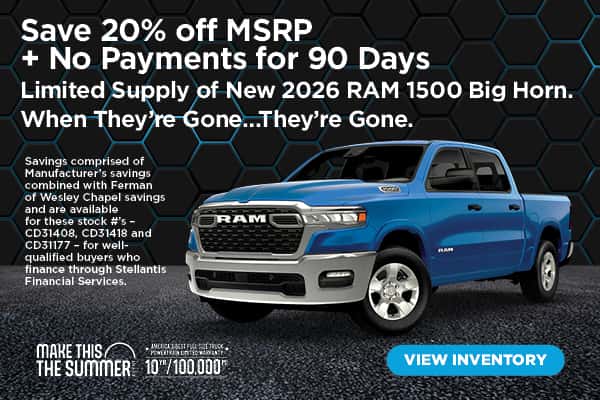 Save 20% off MSRP + No Payments for 90 Days