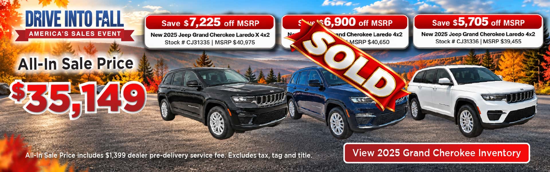 Drive into fall with great savings on New 2025 Jeep Grand Cherokee SUVs