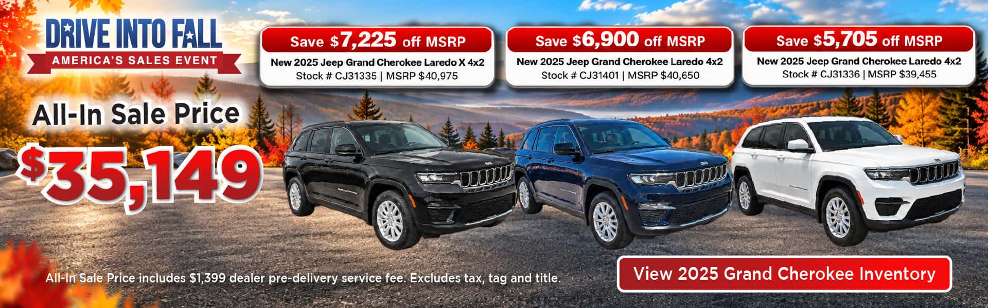 Drive into fall with great savings on New 2025 Jeep Grand Cherokee SUVs