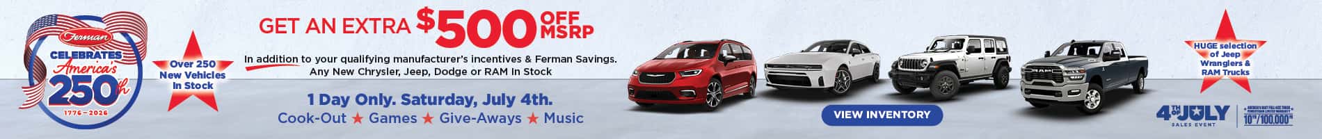 Ferman of New Port Richey 4th of July Sales Event