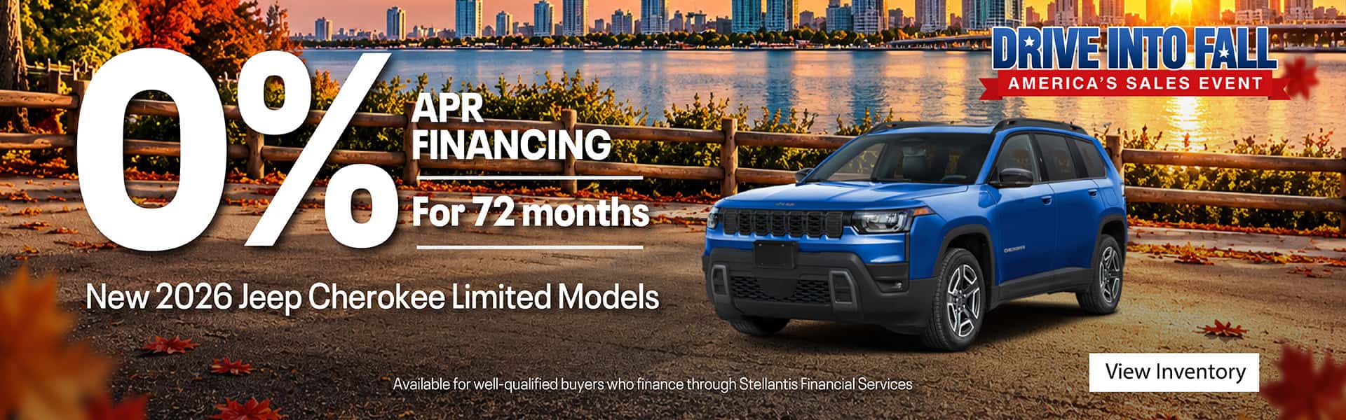 0% APR Financing for 72 months on New 2026 Jeep Cherokee