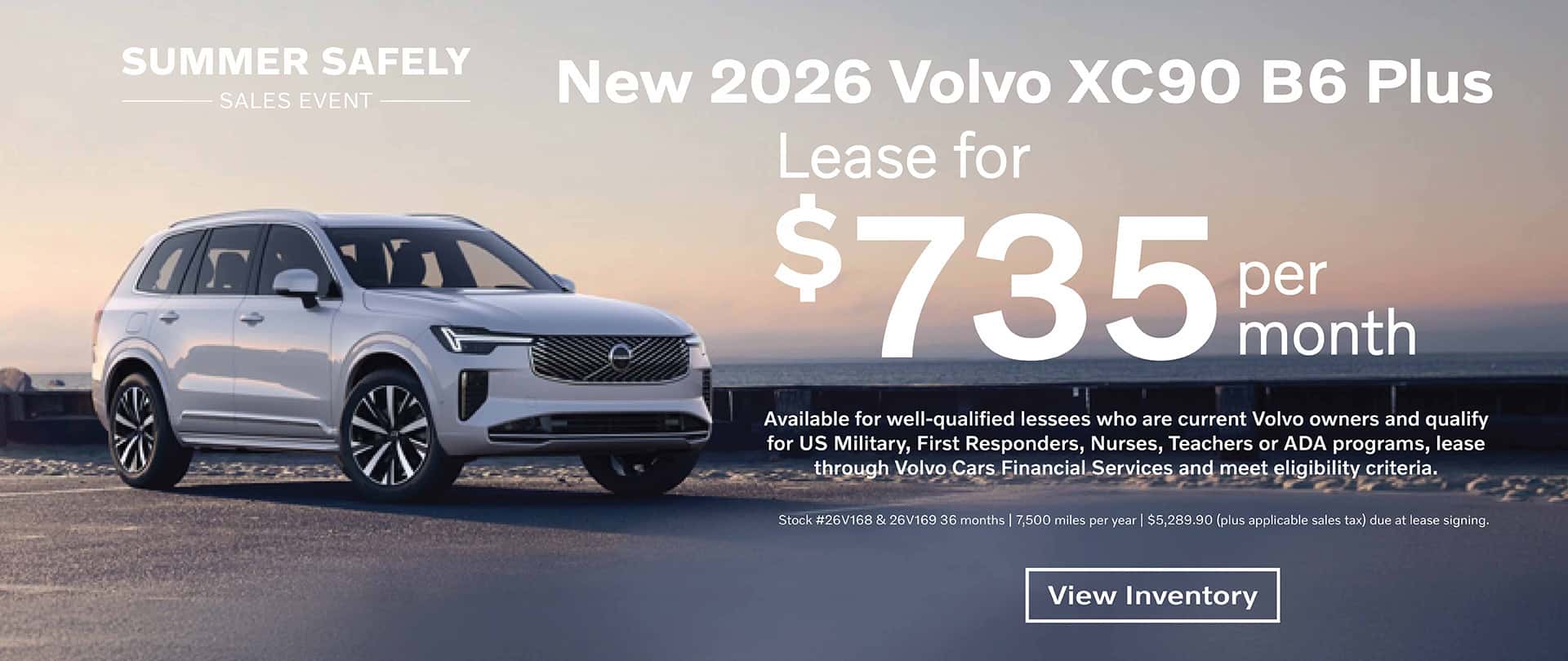 $735 per month lease on new 2026 Volvo XC90 SUV