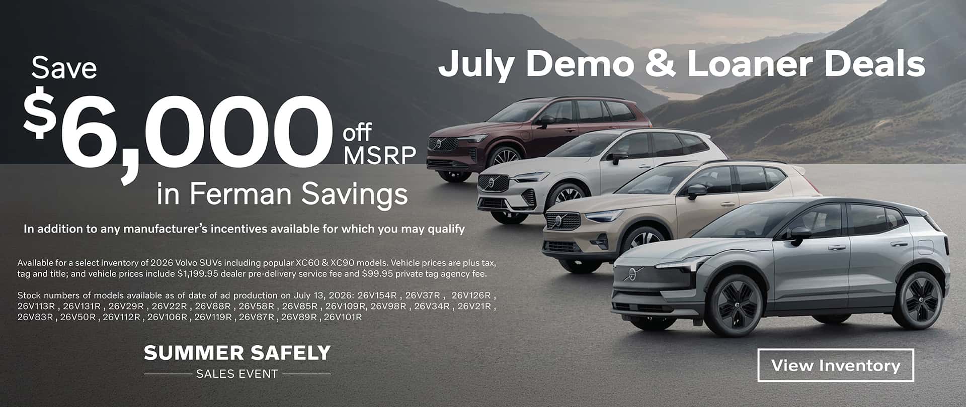 Ferman Volvo Cars Tarpon Springs July Certified Loaner Deals
