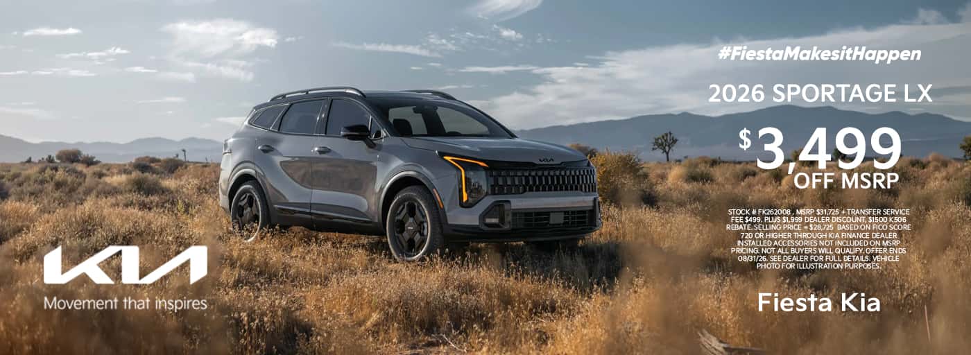Fiesta Kia August 2026 Sportage Special