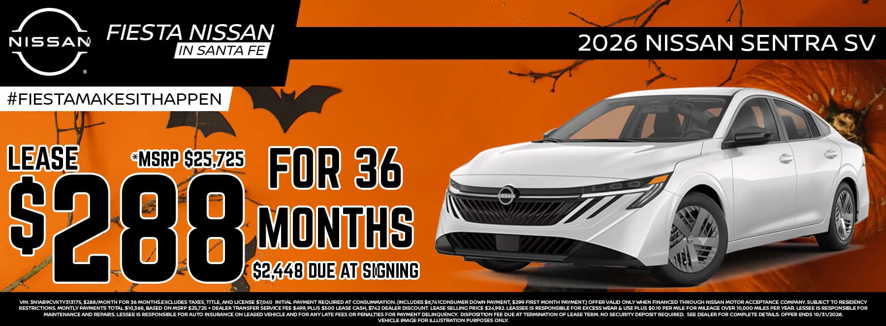 Fiesta Nissan October 2026 Sentra Special