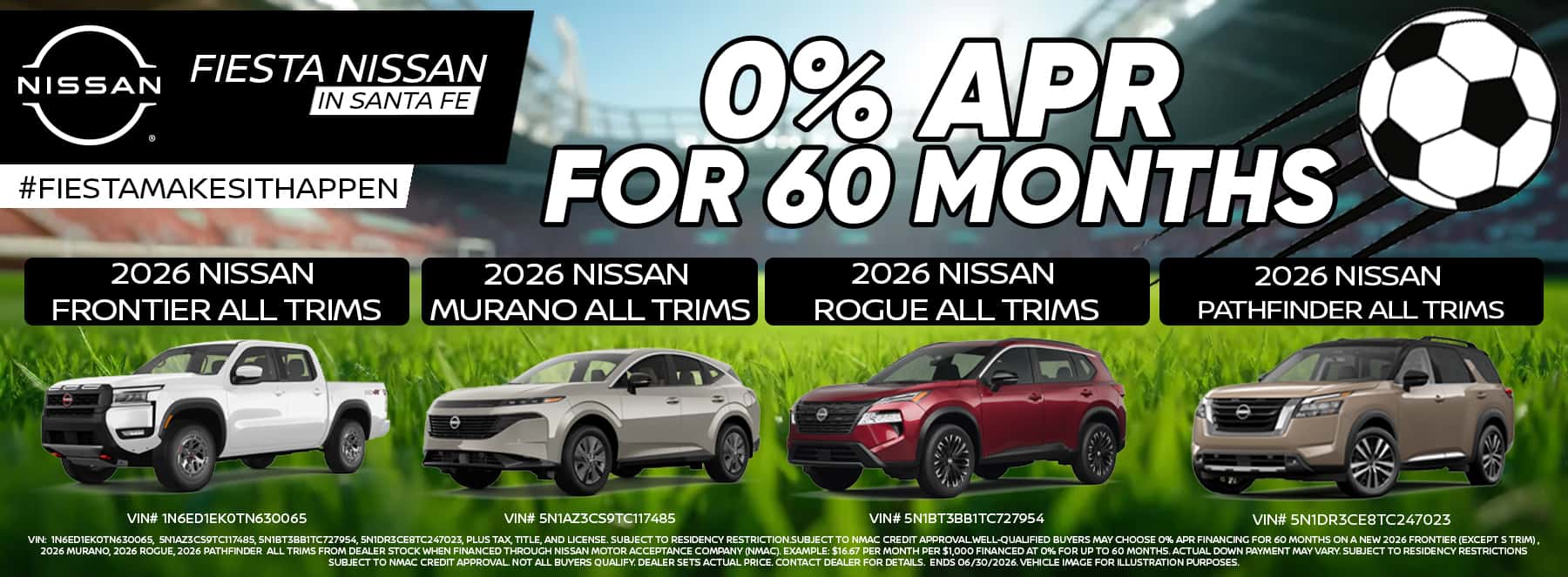 Fiesta Nissan June 2026 0% APR Special