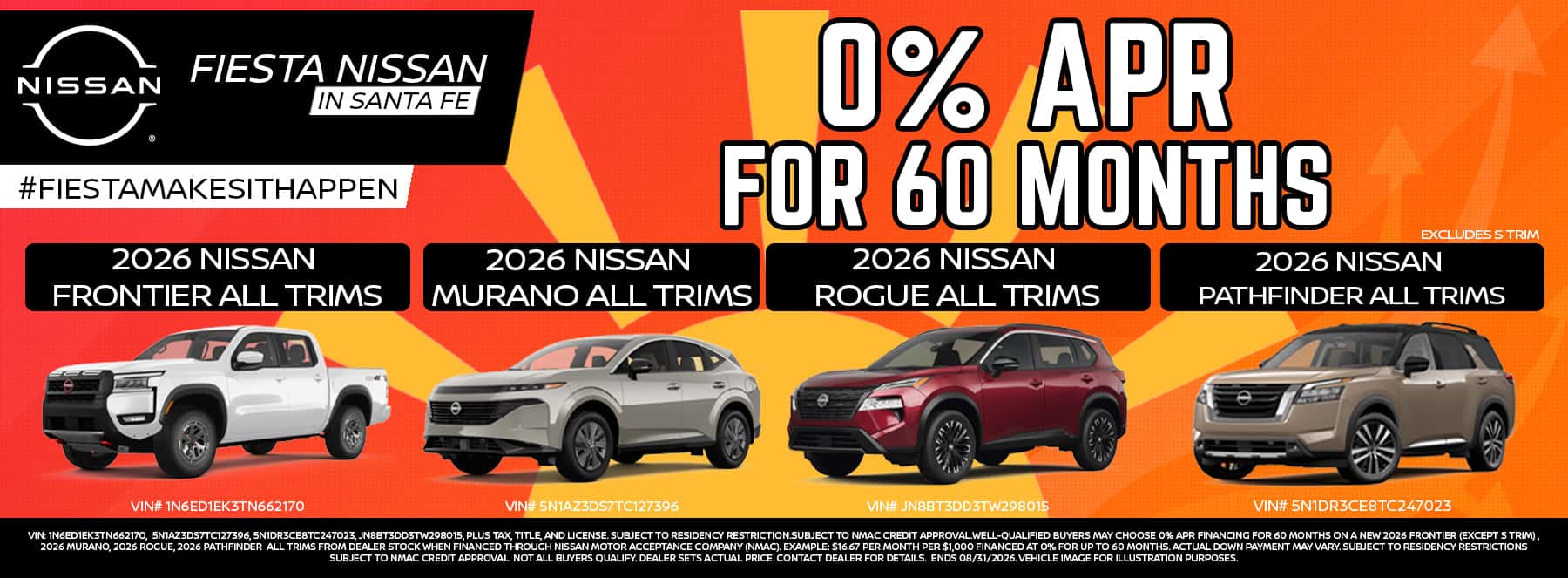 Fiesta Nissan August 2026 0% Special