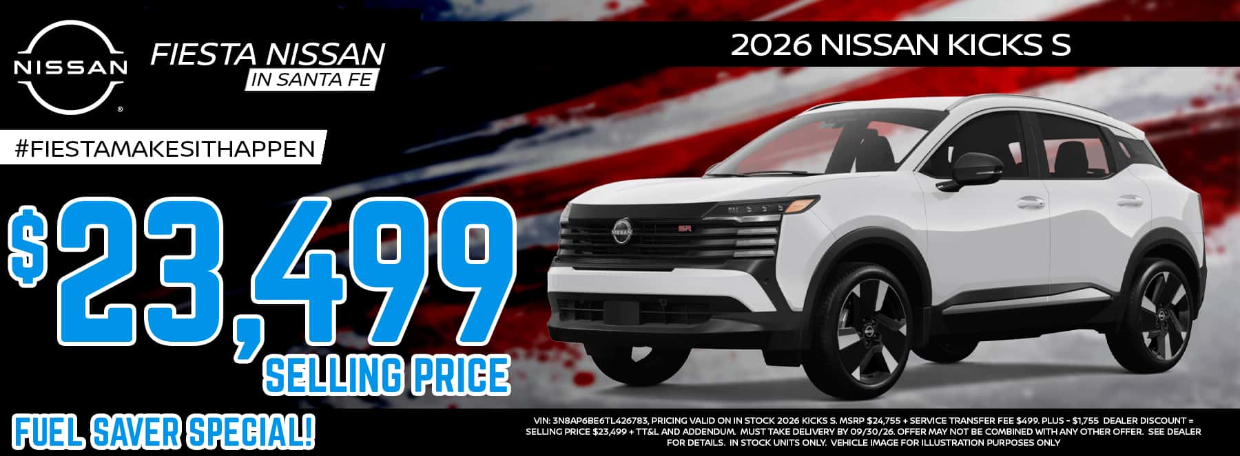 Fiesta Nissan September 2026 Kicks Special