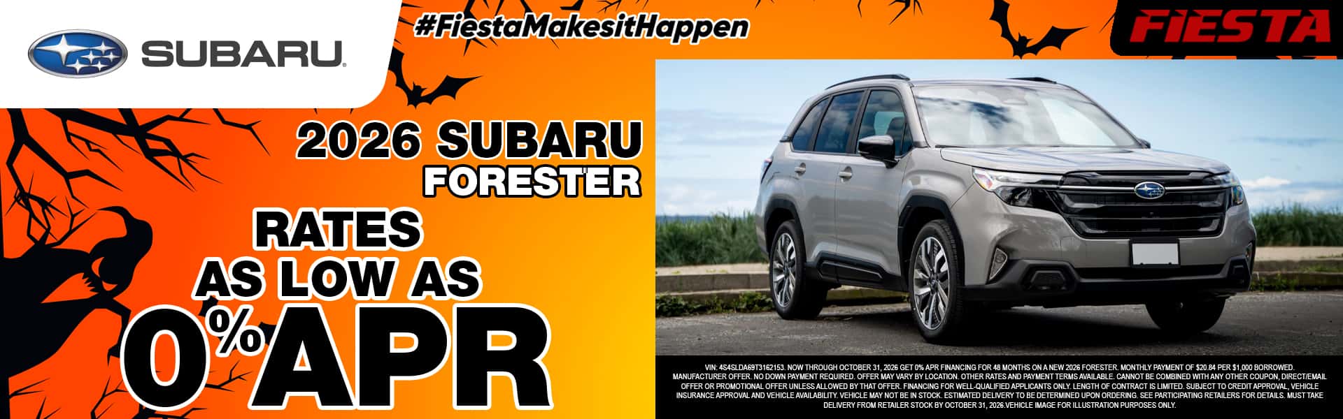 Fiesta Subaru October 2026 Forester Special