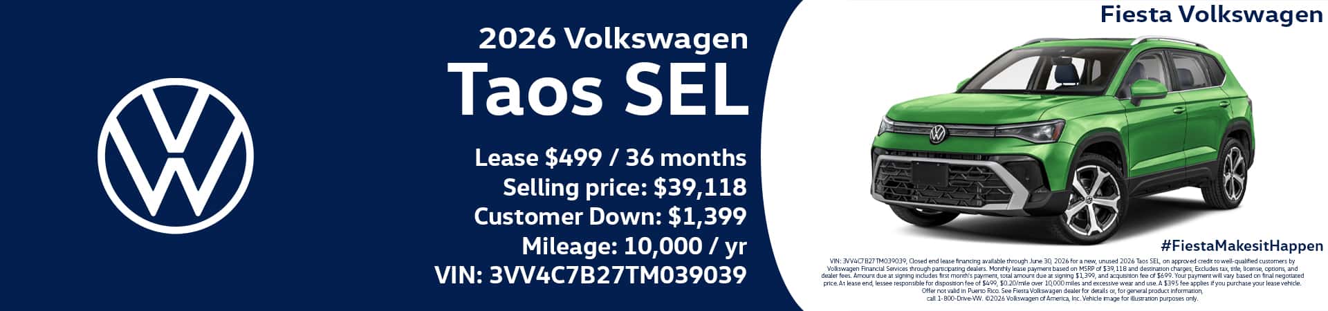 Fiesta VW June 2026 Taos Special