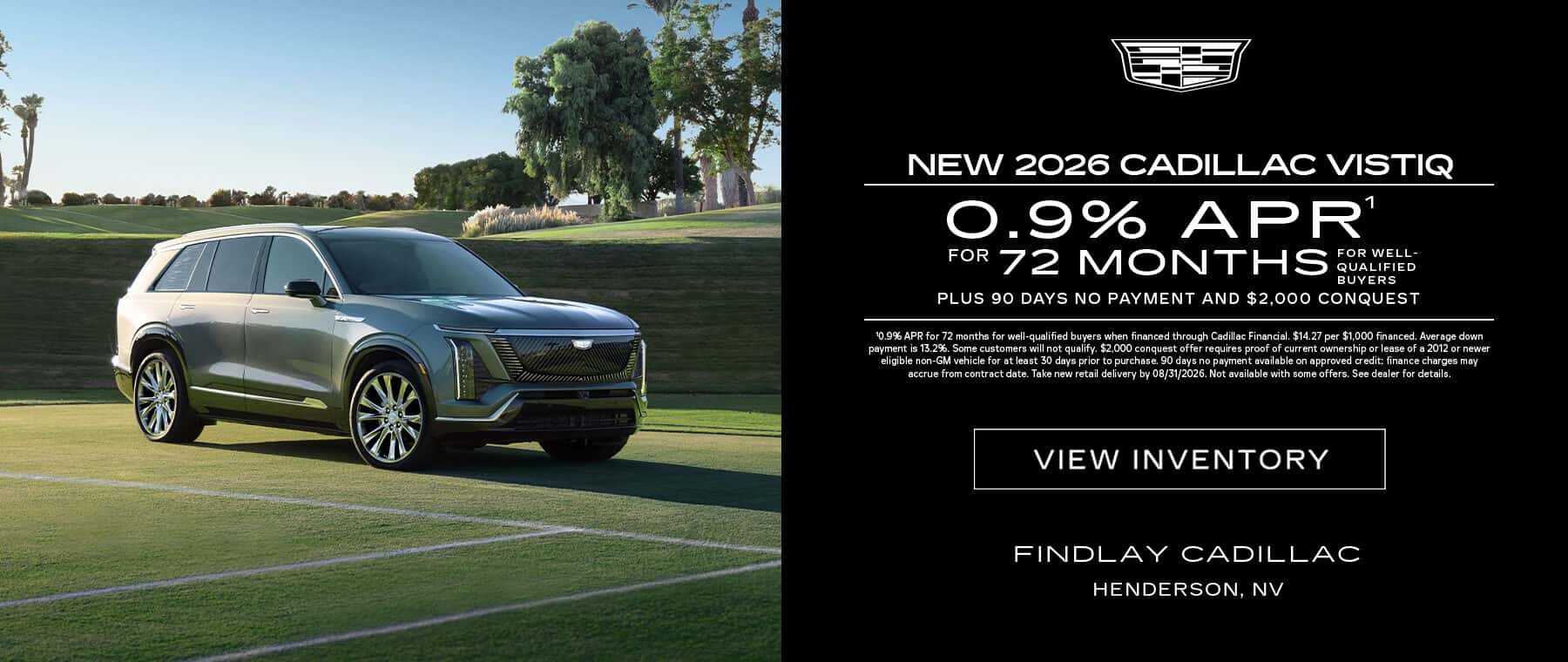 2026 Cadillac VISTIQ 0.9% APR Finance Offer