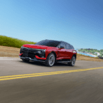 2025 Chevy Blazer EV driving on road
