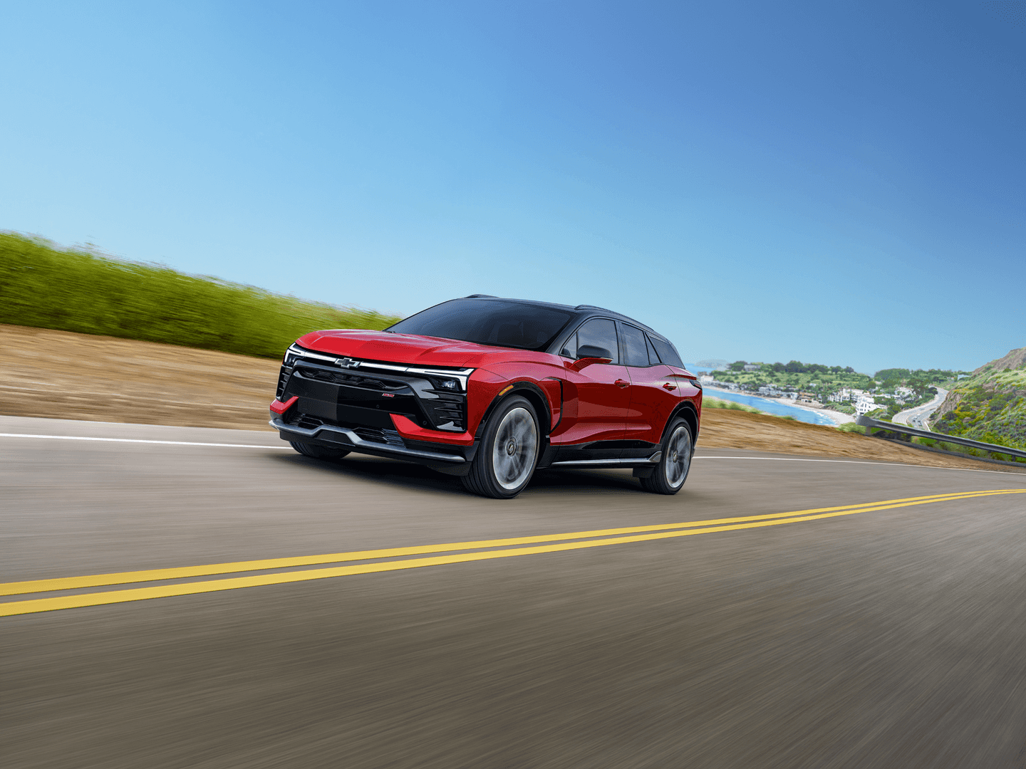 2025 Chevy Blazer EV driving on road