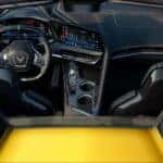 Bird's eye view of the Chevrolet Corvette Stingray cockpit