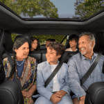 Family members in 2026 Chevy Traverse car interior