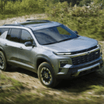 2026 Chevy Traverse driving on a backroad